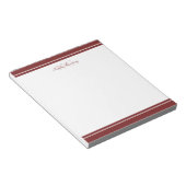 Bloc-note Monogramme minimaliste Maroon à deux bordures (Incliné)