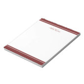 Bloc-note Monogramme minimaliste Maroon à deux bordures (Tourné)