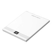 Bloc-note Monogramme minimaliste moderne tendance noir et bl (Tourné)