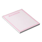 Bloc-note Monogramme Minimaliste Rose Moderne (Incliné)