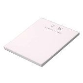 Bloc-note Monogramme minimaliste rose vif (Tourné)