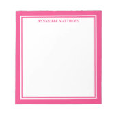 Bloc-note Monogramme minimaliste rose vif (Devant)