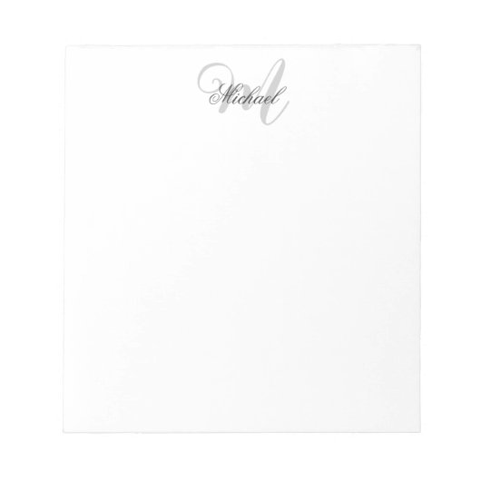 Bloc-note Monogramme Minimaliste Simple Moderne (Devant)