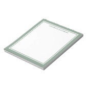 Bloc-note Monogramme Minimaliste Vert Sauge (Tourné)