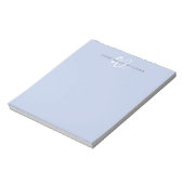 Bloc-note Monogramme Moderne Bleu Blanc Script (Tourné)