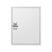 Bloc-note Monogramme Moderne Classique Noir et Blanc (Tourné)