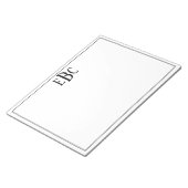 Bloc-note Monogramme Moderne Classique Noir et Blanc (Incliné)