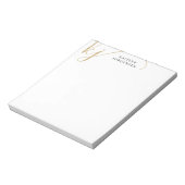 Bloc-note Monogramme moderne Élégant Initiales Script Noir (Tourné)