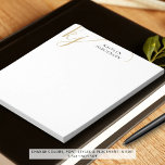 Bloc-note Monogramme moderne Élégant Initiales Script Noir<br><div class="desc">Personnalisé moderne, note pad avec élégantes initiales de script de calligraphie ou monogramme et nom dans votre choix de couleurs (montré en faux or et noir). CHANGEMENTS : Le style de police de texte, la couleur, la taille et le placement et/ou la couleur arrière - plan peuvent être modifiés en...</div>
