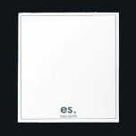 Bloc-note Monogramme Moderne Élégant Minimal Bleu et Blanc<br><div class="desc">Monogramme Moderne Élégant Minimal Bloc-notes bleu et blanc</div>