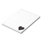 Bloc-note Monogramme moderne élégant Simple Coeur Noir (Tourné)