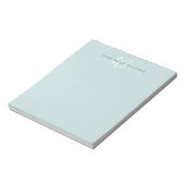 Bloc-note Monogramme Moderne en Écriture Blanche sur Fond Ve (Tourné)