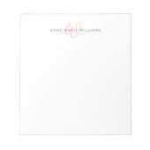 Bloc-note Monogramme Moderne en Rose Pâle Script (Devant)