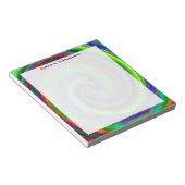Bloc-note Monogramme Moderne Grunge Spiral Rainbow Tie Dye (Incliné)
