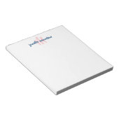 Bloc-note Monogramme moderne initial rose et bleu Personnali (Incliné)