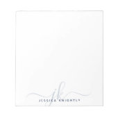 Bloc-note Monogramme moderne Initiales Monogramme Marine ble (Devant)