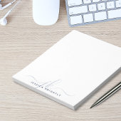 Bloc-note Monogramme moderne Initiales Monogramme Marine ble