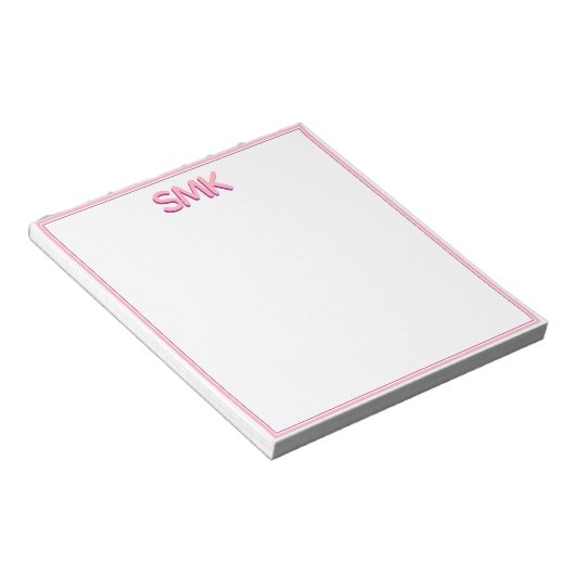 Bloc-note Monogramme Moderne Initiales Ombragées Tendances É (Incliné)