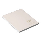 Bloc-note Monogramme Moderne Minimal Blush Or Rose Simple (Incliné)
