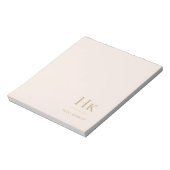 Bloc-note Monogramme Moderne Minimal Blush Or Rose Simple (Tourné)