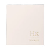 Bloc-note Monogramme Moderne Minimal Blush Or Rose Simple (Devant)