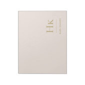 Bloc-note Monogramme Moderne Minimal Blush Or Rose Simple (Tourné)