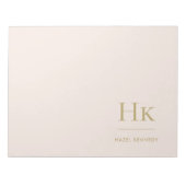 Bloc-note Monogramme Moderne Minimal Blush Or Rose Simple (Devant)