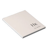 Bloc-note Monogramme Moderne Minimal Blush Pink Monogramme (Incliné)