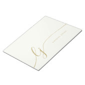 Bloc-note Monogramme Moderne Minimale Féminine Gold Script (Incliné)
