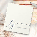 Bloc-note Monogramme Moderne Minimaliste Feminine Ivresse Ma<br><div class="desc">Monogramme Moderne Minimaliste Féminine Iivoire Bloc-notes de la Marine</div>