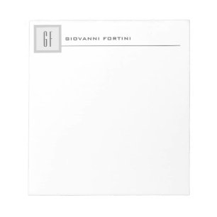 Bloc-note Monogramme Moderne Minimaliste Professionnel