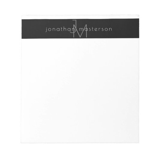 Bloc-note Monogramme moderne minimaliste professionnel (Devant)