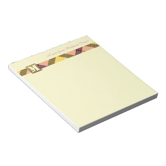 Bloc-note Monogramme moderne Nom de script professionnel Tar (Incliné)