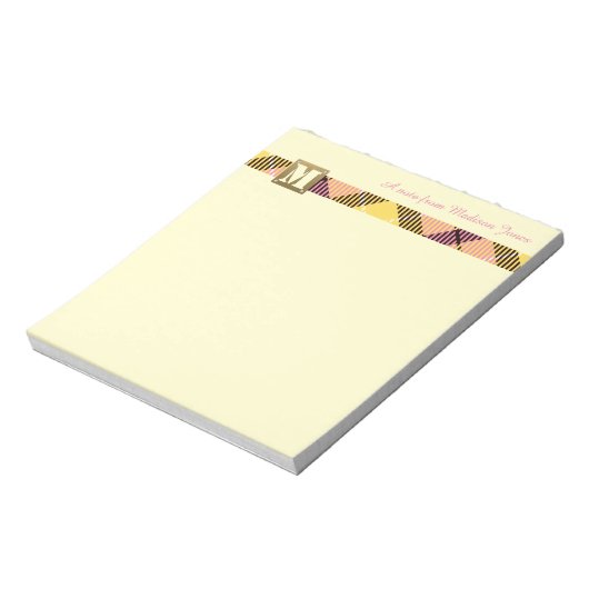 Bloc-note Monogramme moderne Nom de script professionnel Tar (Tourné)