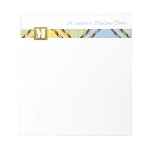 Bloc-note Monogramme moderne Nom de script professionnel Tar