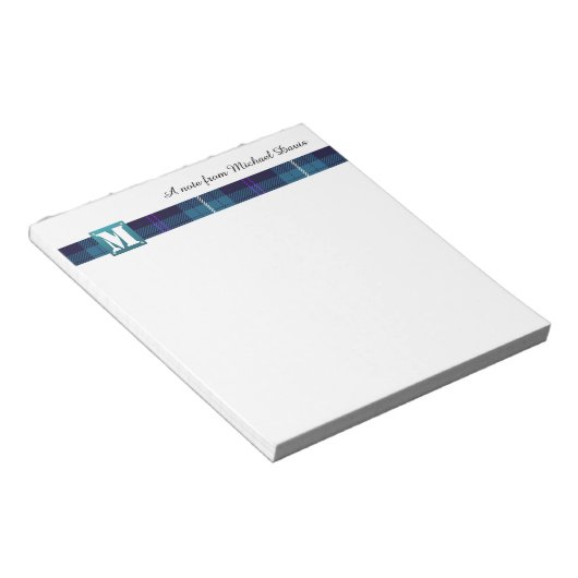 Bloc-note Monogramme moderne Nom de script professionnel Tar (Incliné)