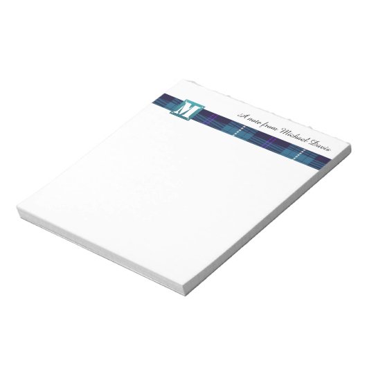 Bloc-note Monogramme moderne Nom de script professionnel Tar (Tourné)