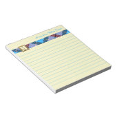 Bloc-note Monogramme moderne Nom du script Tartan Canary Lin (Incliné)