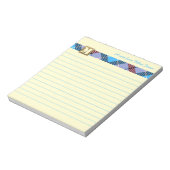 Bloc-note Monogramme moderne Nom du script Tartan Canary Lin (Tourné)
