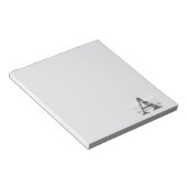 Bloc-note Monogramme Moderne Nom Gris (Incliné)