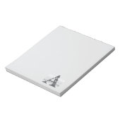 Bloc-note Monogramme Moderne Nom Gris (Tourné)