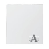 Bloc-note Monogramme Moderne Nom Gris (Devant)