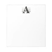 Bloc-note Monogramme Moderne Nom Gris (Devant)