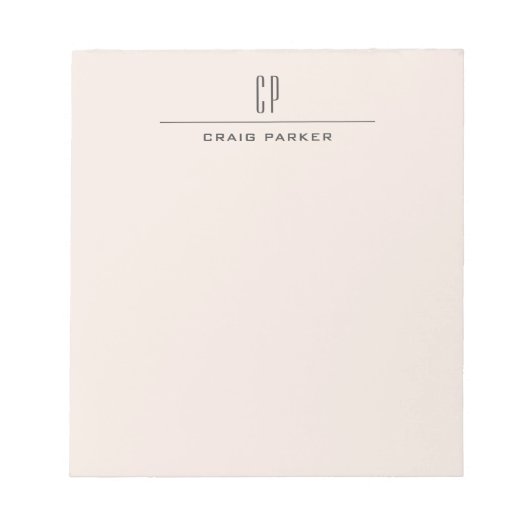 Bloc-note Monogramme Moderne Professionnel Couleur Pastel Si (Devant)