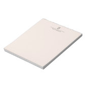 Bloc-note Monogramme Moderne Professionnel Couleur Pastel Si (Tourné)