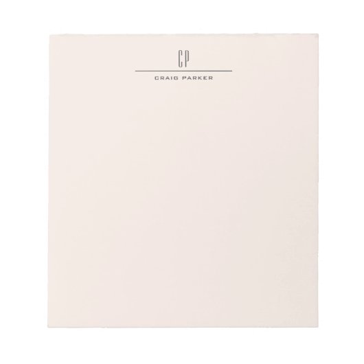 Bloc-note Monogramme Moderne Professionnel Couleur Pastel Si (Devant)