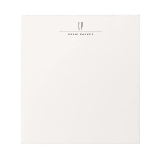 Bloc-note Monogramme Moderne Professionnel Couleur Pastel Si (Devant)