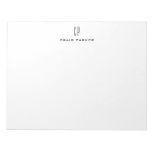 Bloc-note Monogramme Moderne Professionnel Minimaliste