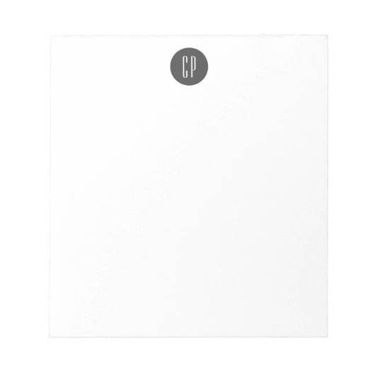 Bloc-note Monogramme Moderne Professionnel Simple Initiales (Devant)