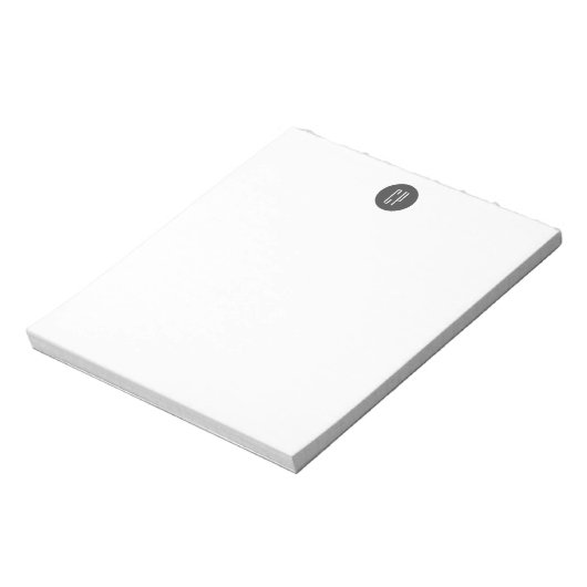 Bloc-note Monogramme Moderne Professionnel Simple Initiales (Tourné)